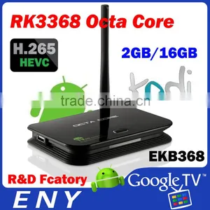 H.265 4K EKB368 RK3368 16GB Octa Core Rk3368 Emmc Android5.1 tv Box 4k Z4 Octa Core tv Box thumbnail-1