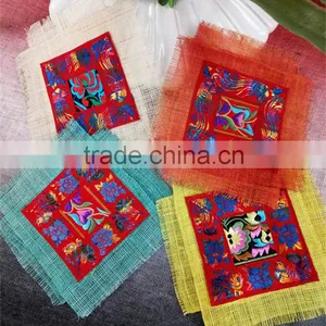 Double Layer Ramie Fabric Coaster With Embroidery At Center thumbnail-1