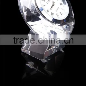 China Supplier Wholesale Round Shaped Crystal Trophy Clock ,crystal Trophy for Souvenir thumbnail-2