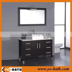 American Hot Selling Single Sink Solid Wood White Stone Countertop Rustic Bath Vanity thumbnail-1