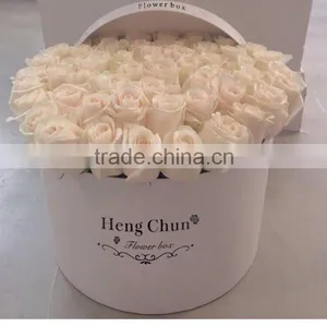 Custom Cylinder Gold Stamping Logo Round Flower Box (ZJ-60056-6) Quality Choice thumbnail-2