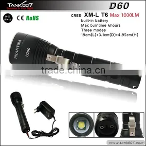 Tank007 D60 New Design 1000LM High Power Diving Flashlight, Diving Light, Diving Torch thumbnail-6