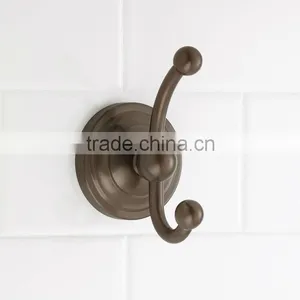 Brass Double Robe Hook in Oil Rubbed Bronze thumbnail-1