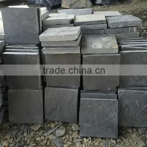 Black Natural Slate Plate 30x30 Stone Paver Black Slate Tile thumbnail-1