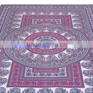Indian Striped Paisley Tapestry Wall Decor Throw Table Cover 100% Cotton Bedspread Indian Jaipur Manufacturer & Wholesaler thumbnail-2