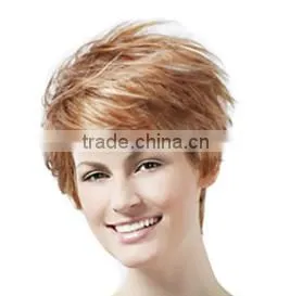 8" Female Short Highlight Blonde Wig Haircut Synthetic Hair Wigs For Black Women African American Wig Cheap Cosplay Natural Wigs thumbnail-1