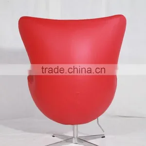Yadea Factory Arne Jacobsen Inspired Furniture Red Italian Leather Egg Chair thumbnail-3
