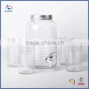 3.7L Glass Drink Beverage Dispenser Water Dispenser With Tap thumbnail-1