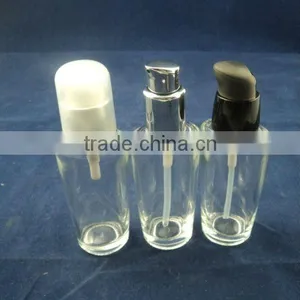 Clear Liquid Foundation Glass Bottle With Pump, Cosmetic Bottle thumbnail-1