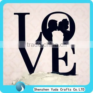L O V E Black Couple Wedding Cake Toppers Acrylic Cake Topper Letters thumbnail-1