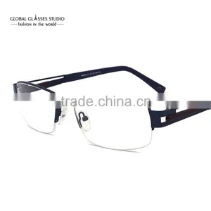 Great Classic Design Half Frame Fashion Navy Blue Men Metal Cool Eyewear Optical Frames Eyeglasses Specially for Big Face HD639 thumbnail-1