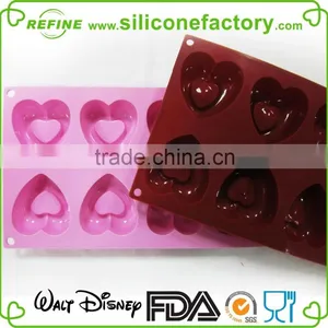 8 Cute Heart Shaped FDA and LFGB Standard Silicone Cake Mould thumbnail-2