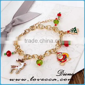 Fashion Design Various Colorful Charm Bracelet ,snowman,deer,XMAS Tree Charms thumbnail-1