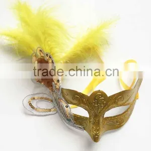 Party Face Mask With Feather, Halloween Party Mask thumbnail-3