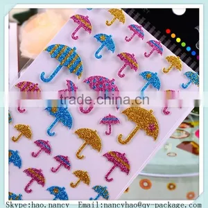 Mini Umbrella Shape Glitter Foam Stickers thumbnail-1