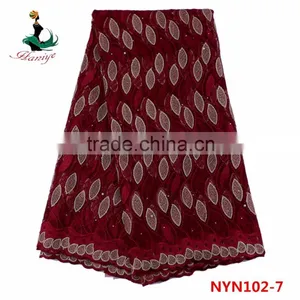 2016 Haniye Wholesale French Net Lace Fabric/Nigeria Lace Fabric for Lady Garment/NYN102 thumbnail-5