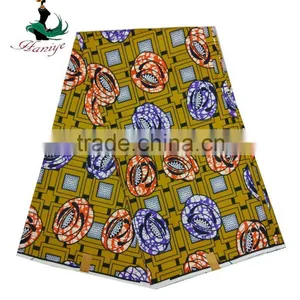 Real Cotton Wax Fabric SMRW-16 Hot Selling African Wax Floral Printed Fabric thumbnail-5