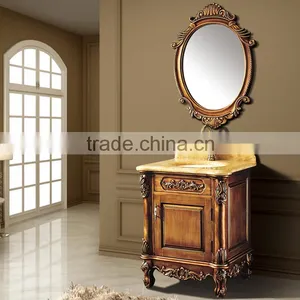 WTS-1466 Vintage Bathroom Design Luxury Wood Bathroom Furniture in White thumbnail-2
