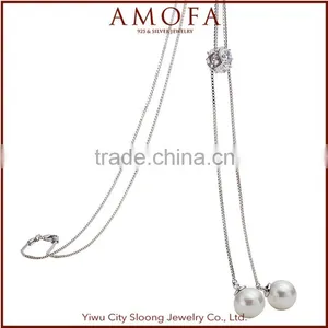 New Design Sterling Silver Pearl Pendant Necklace thumbnail-1