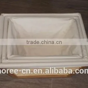 Handmade Superb Bamboo Storage Basket for Home Use With Cotton Liner thumbnail-2