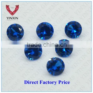 Round Brilliant Shape Lab Created Blue Sapphire #113 Spinel Gemstones thumbnail-1