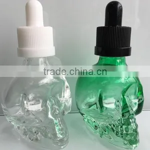 Wholesale Empty E-liquid Skull Shape Glass Dropper Bottles for E-juice in Bulk thumbnail-2