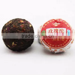 in Bulk Yunnan Puer Shu Tuocha Tea Blended With Rose Flower thumbnail-3