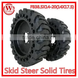 Best Price Superior Quality Solid Rubber Truck Tire 38.5x14-20 14x17.5 OTR Tyre Alloy Wheel Manufacture From China thumbnail-1