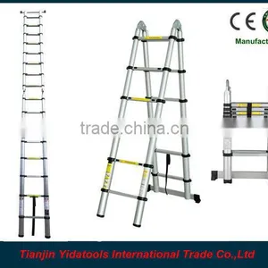 2x7 Steps 4.4m EN131 Extension Telescopic Vertical Aluminum Ladder thumbnail-1