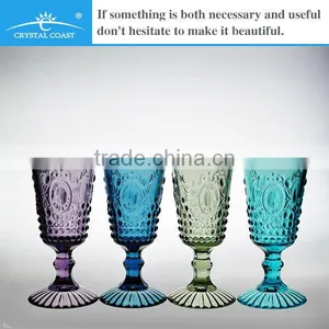 Bulk Antique Decorative Blue Green Colored Glass Stemware thumbnail-1