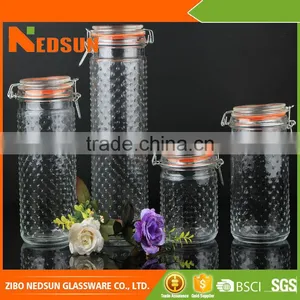 Excellent Manufacturer Selling Embossed Hot Product Large Glass Container thumbnail-1