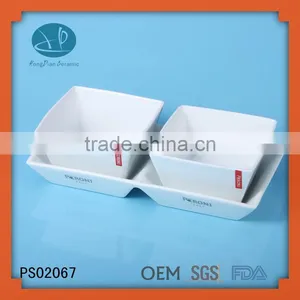 Ice Cream Bowls,two Porcelain Compartment Plate,dipping Bowl Set,bowl Soup,square Bowl Set thumbnail-1