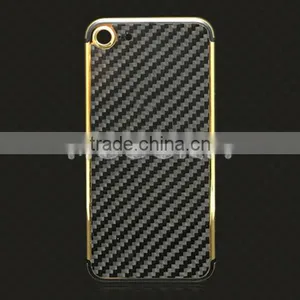 Carbon Fiber Metal Cover for IPhone7 24k Gold Plated Back Housing thumbnail-1