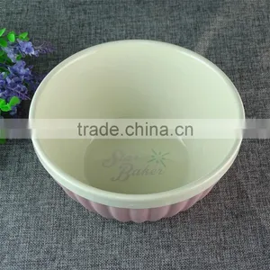 Bulk Stock Cheap Pink&Blue Deep Ceramic Baking Pan Bakeware Wholesale thumbnail-1