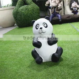 Home Garden Seats Christmas Decorative 30cm Height Small Artificial White and Black Fiberglass Chinese Flat Panda E10 28X05 thumbnail-2