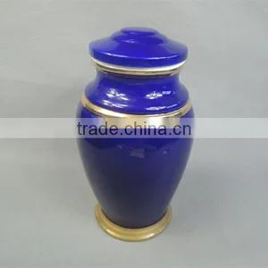 Blue Ceramic Flower Urns for Ashes Suit for European Desin thumbnail-1