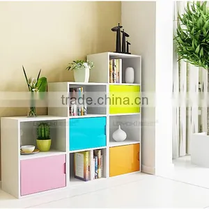 Colorful DIY Assembly Wood Cabinet Wooden Cube Storage Home Furniture Storage Boxes Cabinet thumbnail-4
