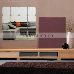 Square Roof Ceiling Decor Mirror Surface Crystal Wall Stickers DIY Acrylic 3D Home Decal Living Room Murals Wall Paper Decor thumbnail-1