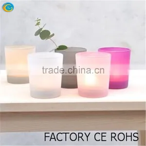 Colored Frosted Glass Candle Holder Mulit Colors 100% On-time Shipment Protection thumbnail-1