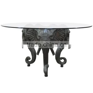 Home Decoration Art Metal Craft Elephant Head Bronze Table thumbnail-1