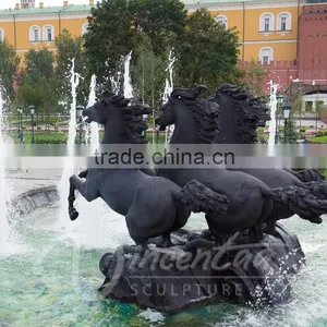 Large Outdoor Copper Sculptures Metal Bronze Horse Fountain thumbnail-2