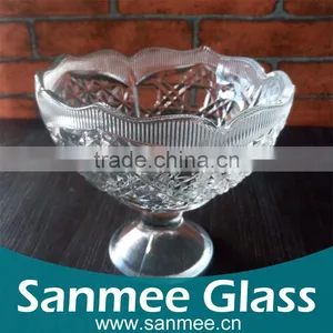 Elegant Embossed Ice Cream Bowl Hot Sale Gift Glass thumbnail-1