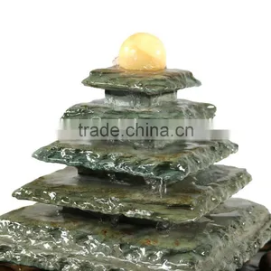 Slate Pyramid Tabletop Water Fountain thumbnail-3