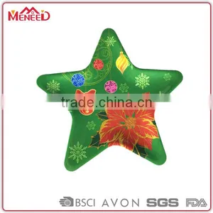 Newly Design Holiday Dinnerware Item Green Melamine Christmas Color Star Shaped Plates thumbnail-1