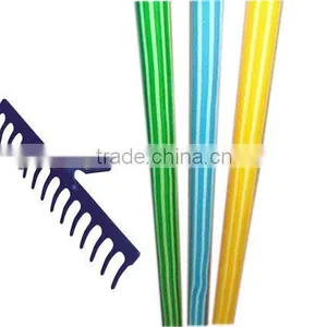Stripes PVC Coated Wooden Handle Rake for Garden Tools and Farming Tools thumbnail-1