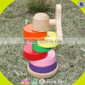 Wholesale Funny Kids Wooden Rainbow Stacking Blocks Toy Wonderful Toddler Wooden Rainbow Stacking Blocks Toy W13D110 thumbnail-6