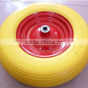 400-8 Metal Rim PU Foam Wheel Hand Trolley Wheel thumbnail-1