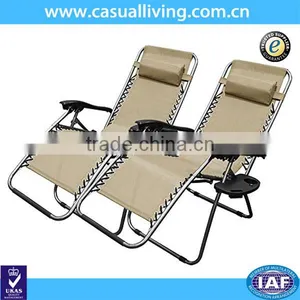 Set of 2 Outdoor Rechliner Chair With Cup Holder thumbnail-1