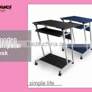 Rolling PC Table With Wheels Cheap Walmart Wooden Computer Desk thumbnail-3
