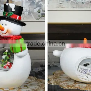 Polyresin Christmas Snow Globe Snowman Snow Globe With Music Box thumbnail-6